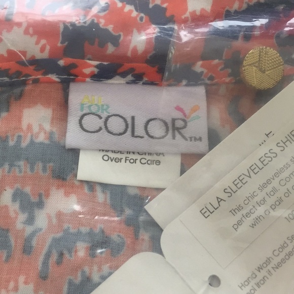 NEW Orange and Navy IKAT Sleeveless Shift Dress. - Picture 5 of 7